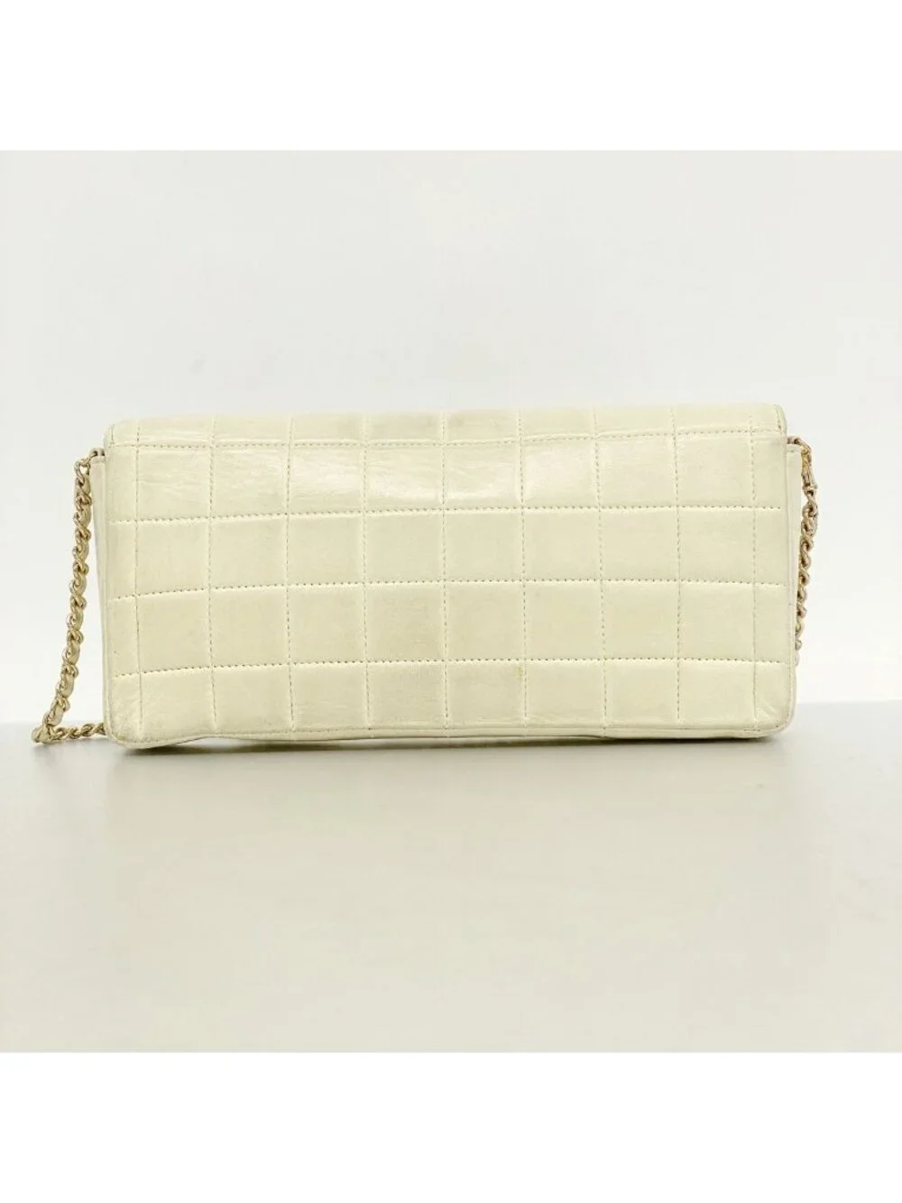 Chanel Shoulder Bag Choco Bar Lambskin Beige Gold